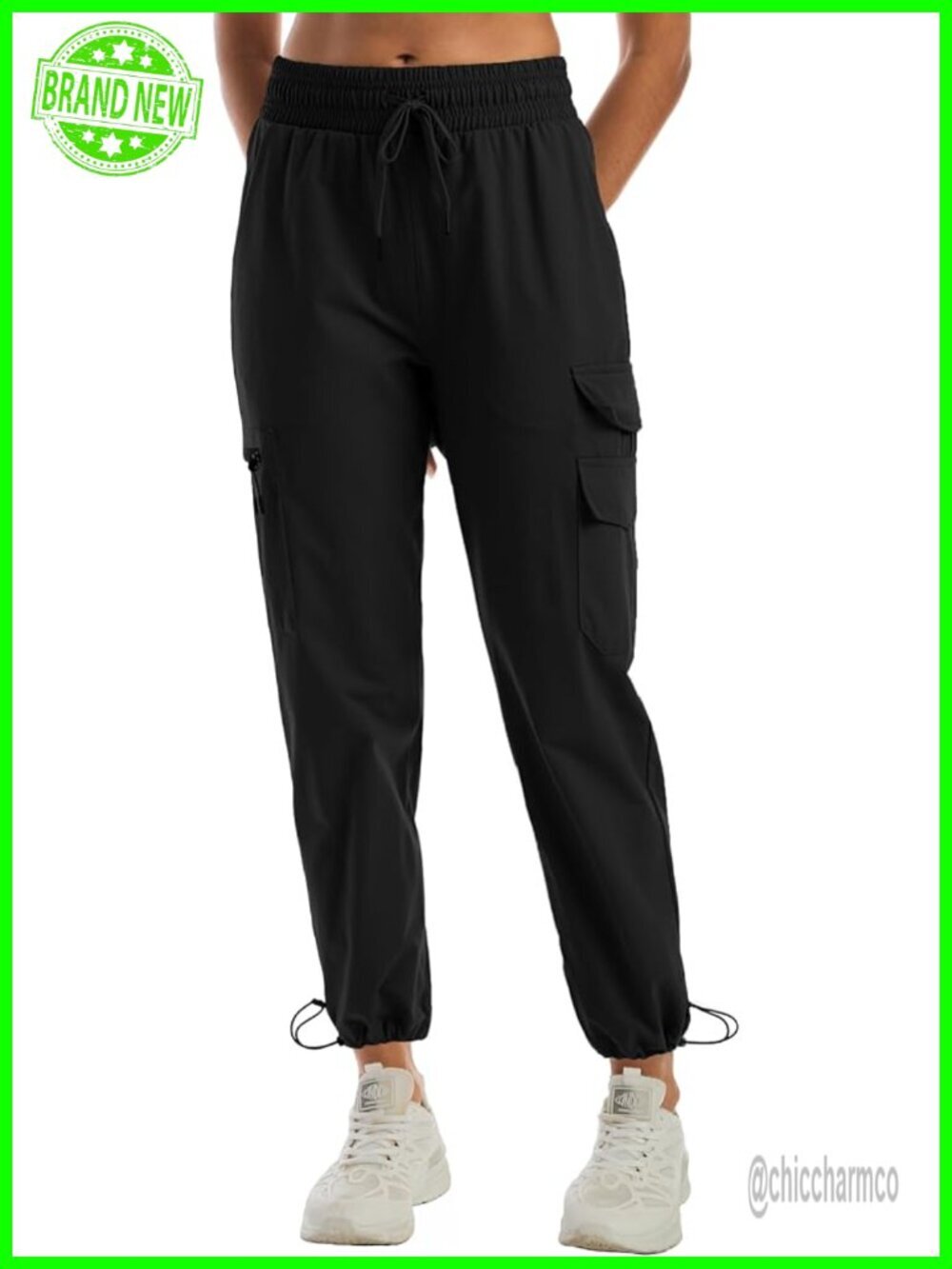 Women's Lightweight Cargo Pants with Pockets Water Resistant Athletic Travel
